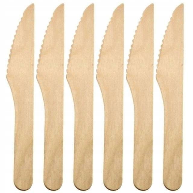 

Noże jednorazowe Eko naturalne Drewniane x6