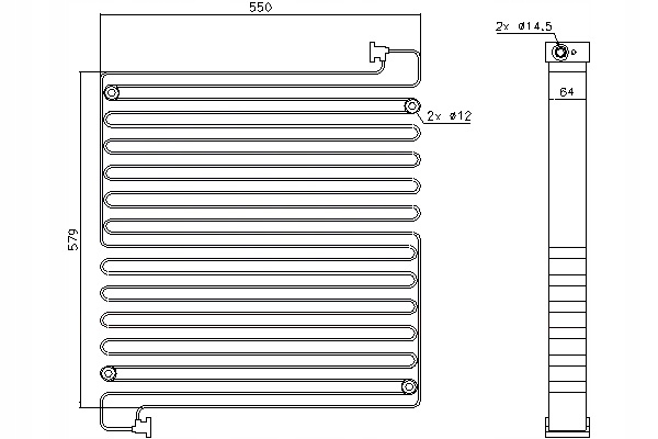 NISSENS SKRAPLACZ KLIMATYZACJI 579X550X64 VOLVO