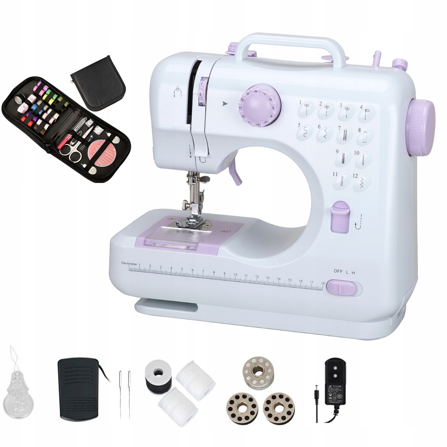 Šicí stroj Přenosný, domácí, snadný Krejčovský set Bonus