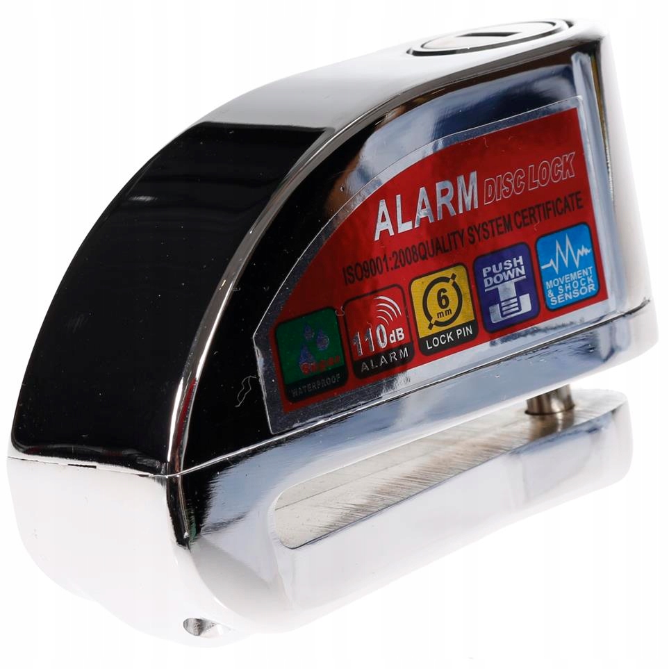 BLOKADA MOTOCYKLOWA Z ALARMEM 110dB chrom UNIT Weight with packaging 1 1 kg