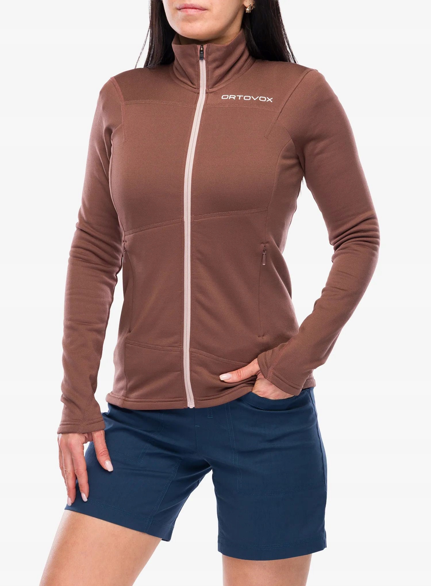 Mikina bez kapuce Ortovox Fleece Light Jacket chestnut XL