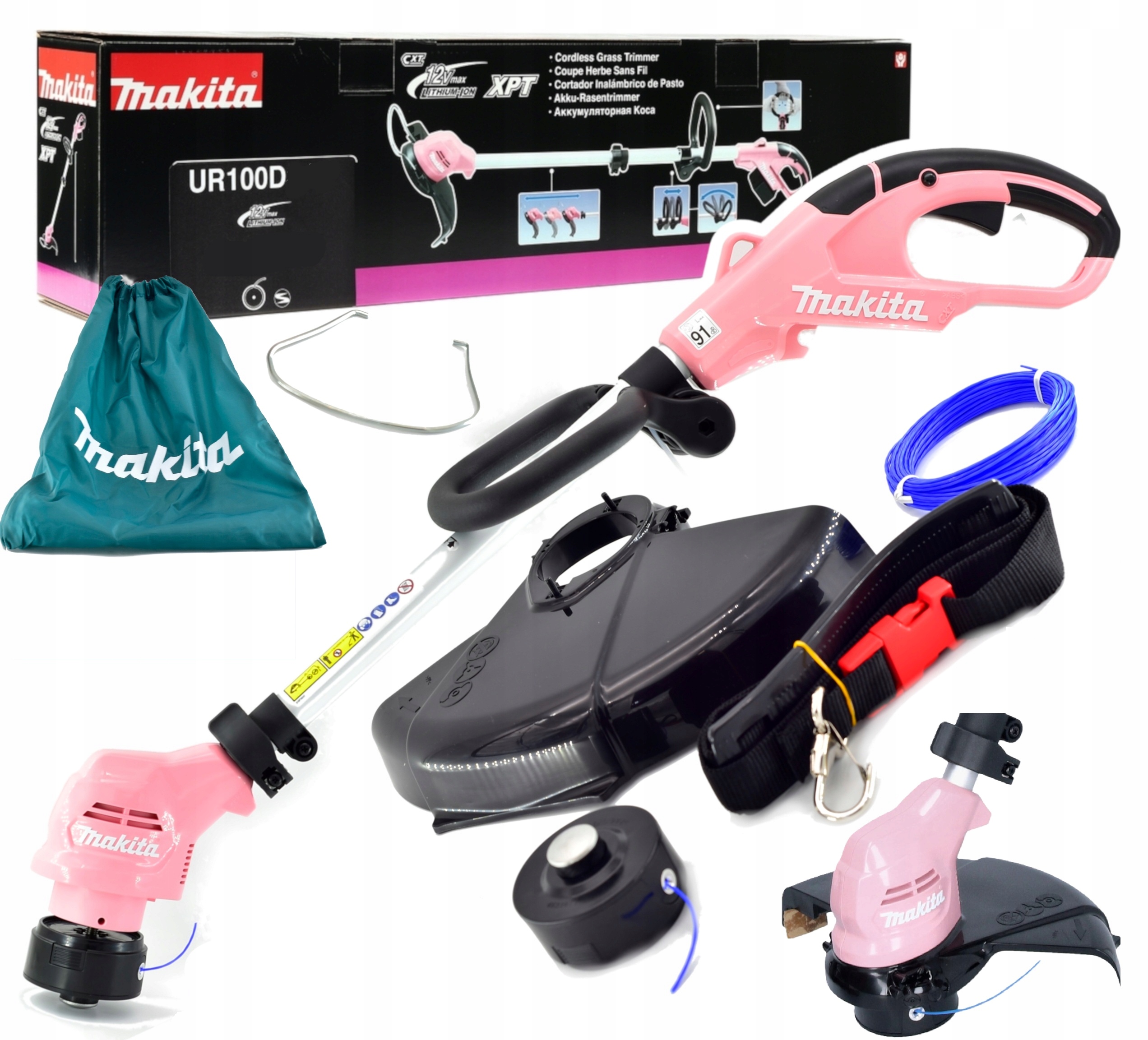 Makita UR100D Akumulátorová kosačka 12V ružová Solo bez akumulátora a nabíjačky
