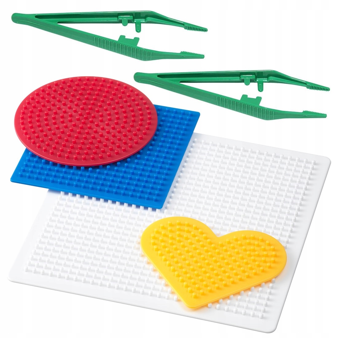IKEA PYSSLA Formy na koraliki do prasowania 4szt + Pęseta 2szt