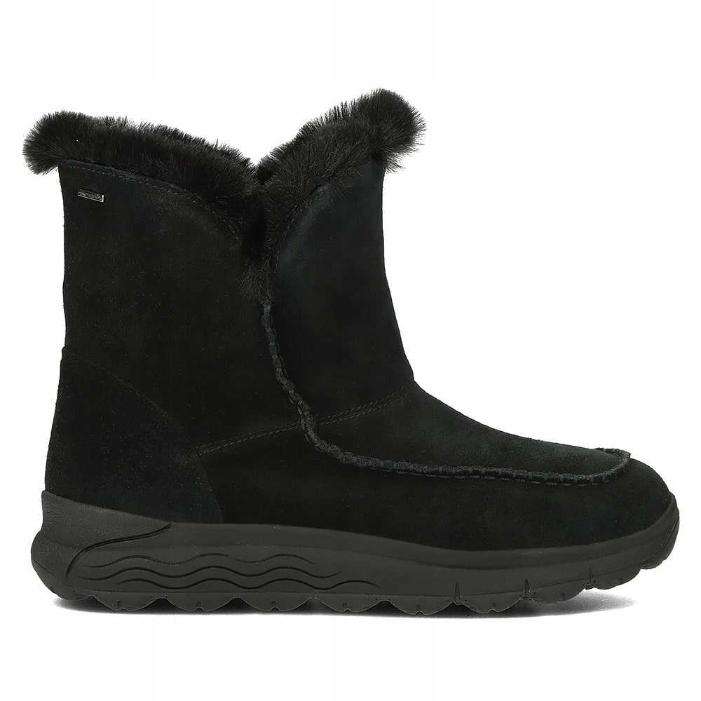 Geox Černé dámské zimní semišové kotníkové boty Spherica černá
