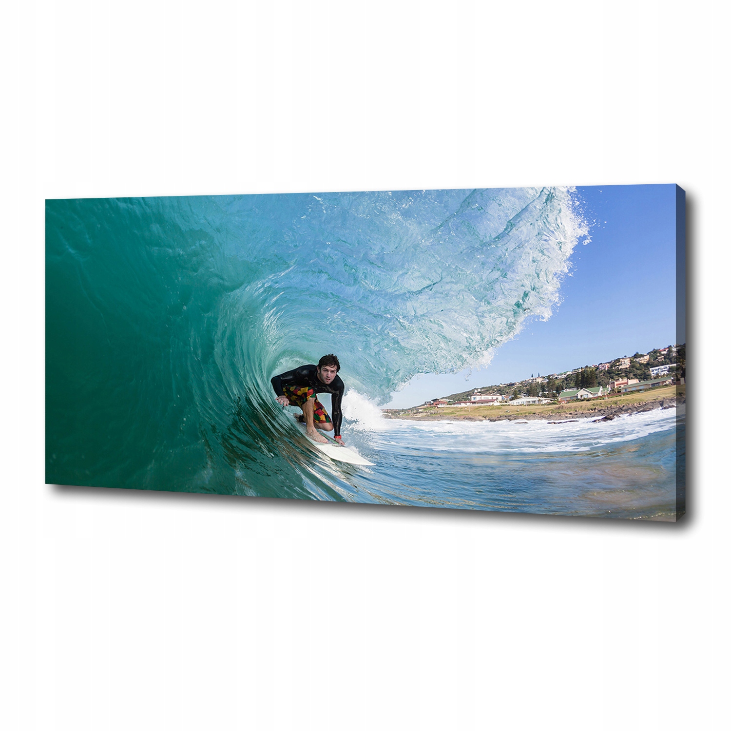

Foto obraz na płótnie Surfer na fali 125x50 cm