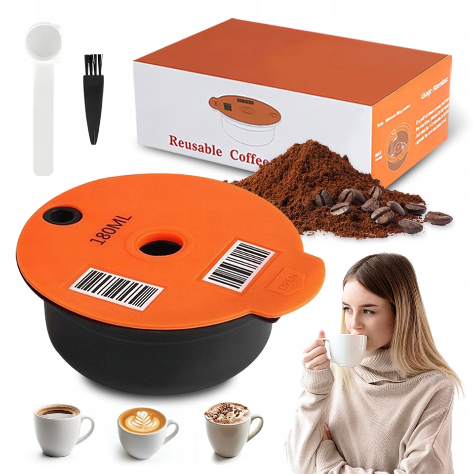 Levně Opakovaně Použitelná Kapsle 180 ml Lžíce Štětec 3 ks z Polska