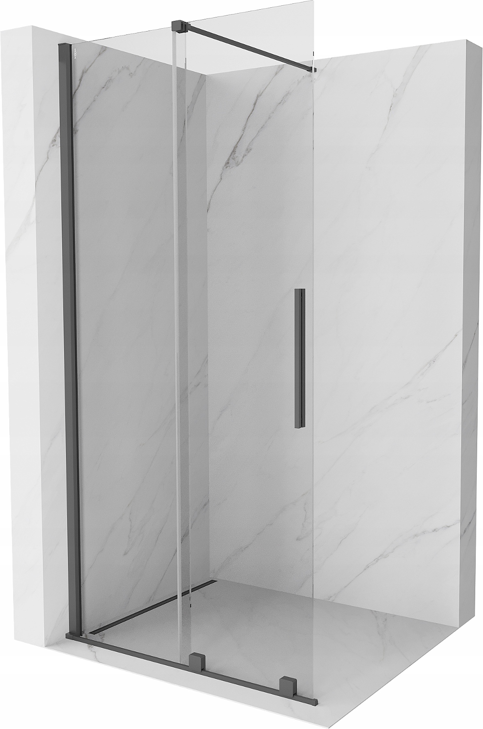 Mexen Velar Saténová Sprchová Stěna 75x200cm, Průhledná Gun Gray