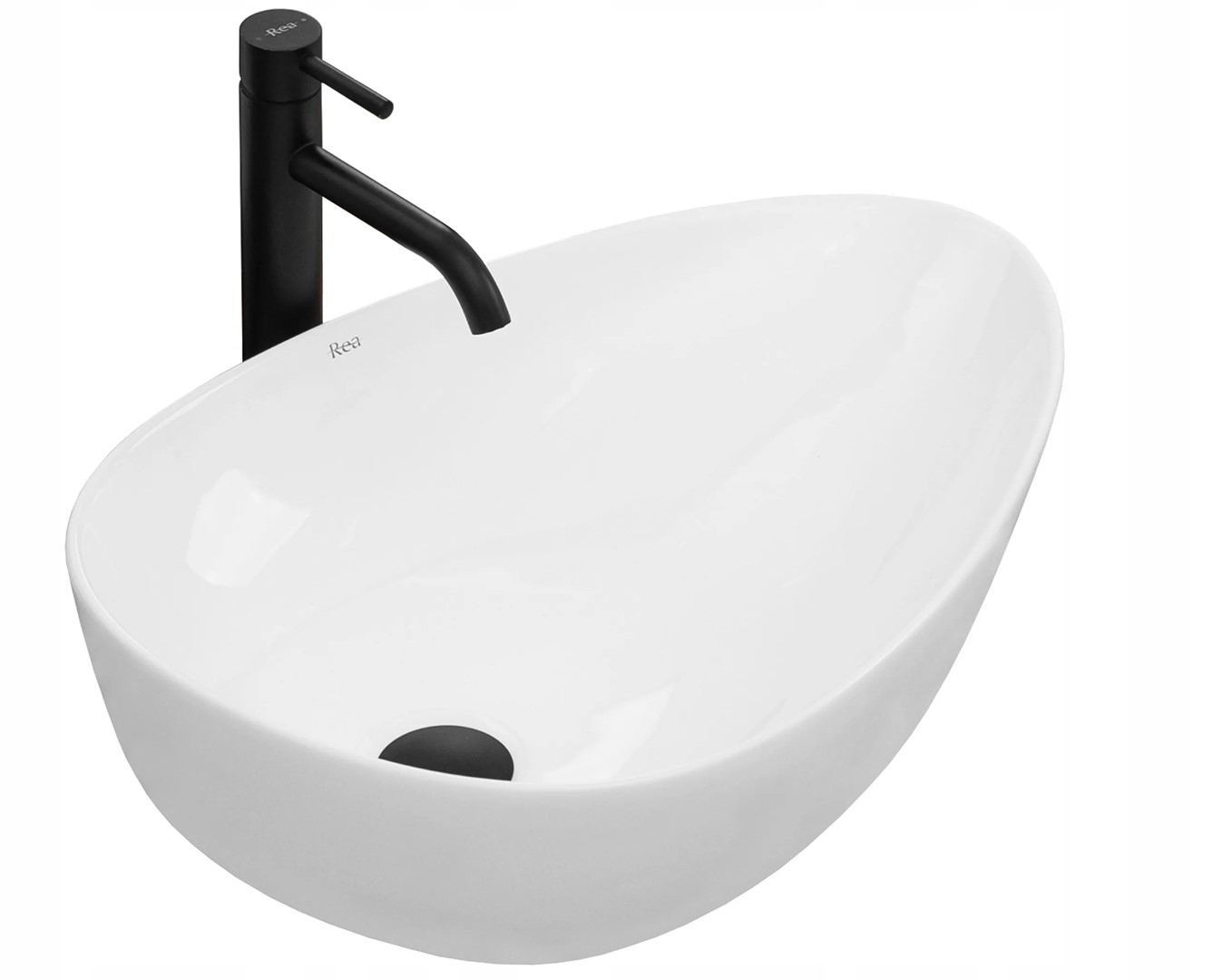 Rea Umývadlo na dosku Greta 55 cm Slim Edge Snehovo biele