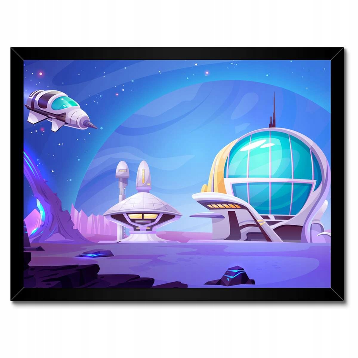 Plakáty v rámu 40x30 Vesmírné město na cizí planetě