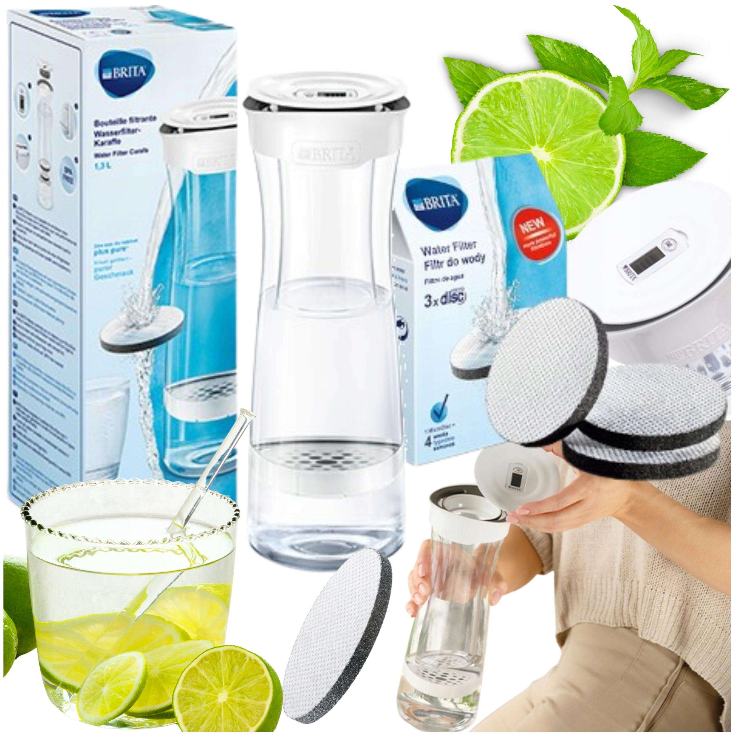 Brita Fill& Serve karafa na filtrování vody šedá 1,3 l 4 filtrační vložky