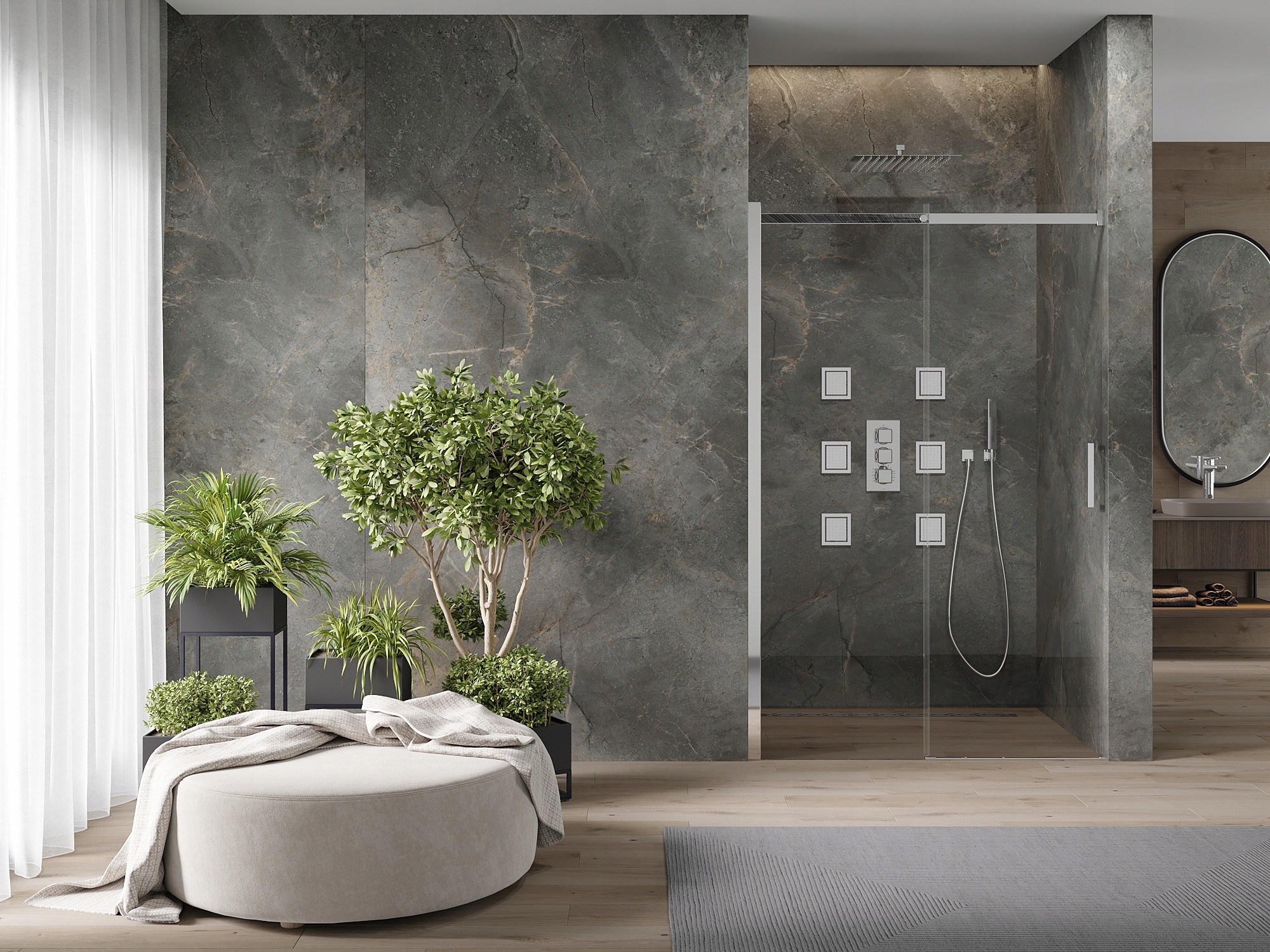 MEXEN OMEGA DRZWI PRYSZNICOWE 160 cm SZKŁO 8 mm Mocowanie uniwersalne