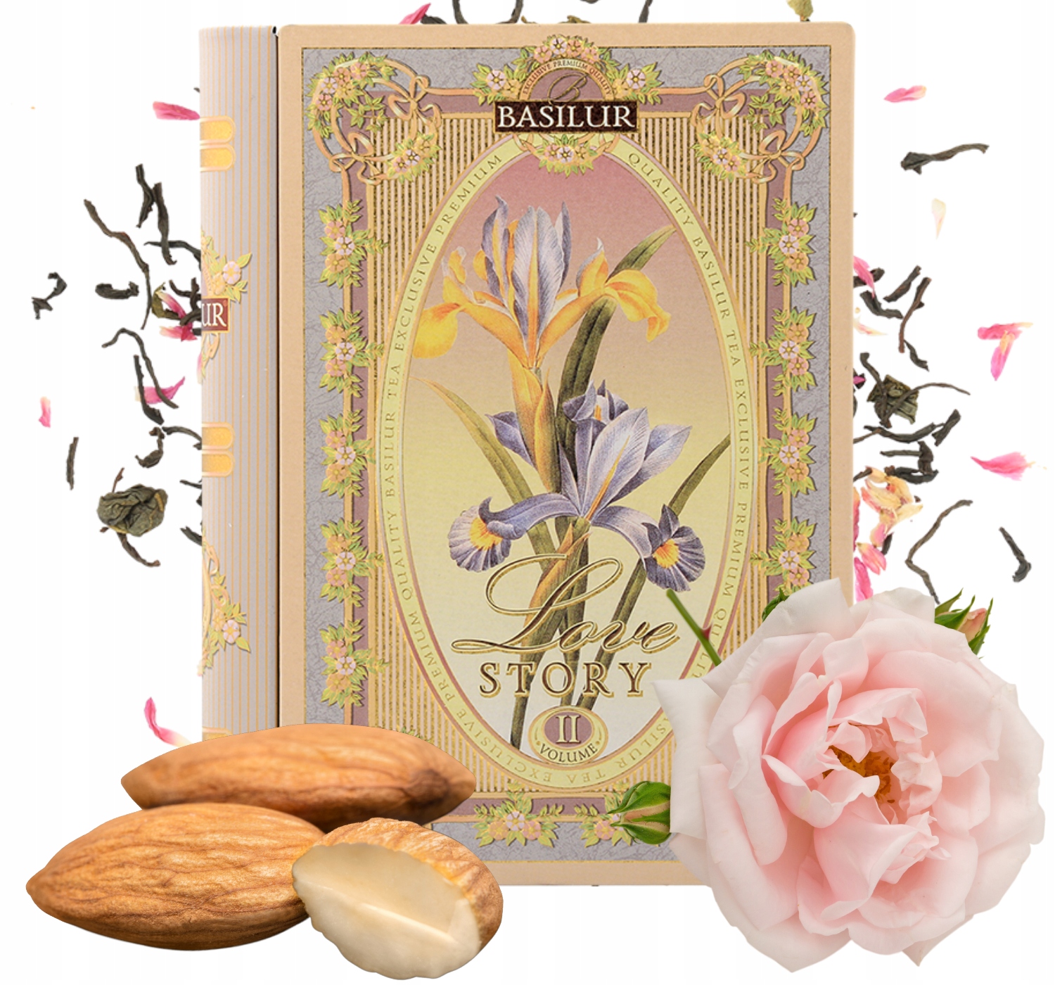 Levně Basilur Love Story Vol II čaj černý zelený Růže list 100 g Kniha