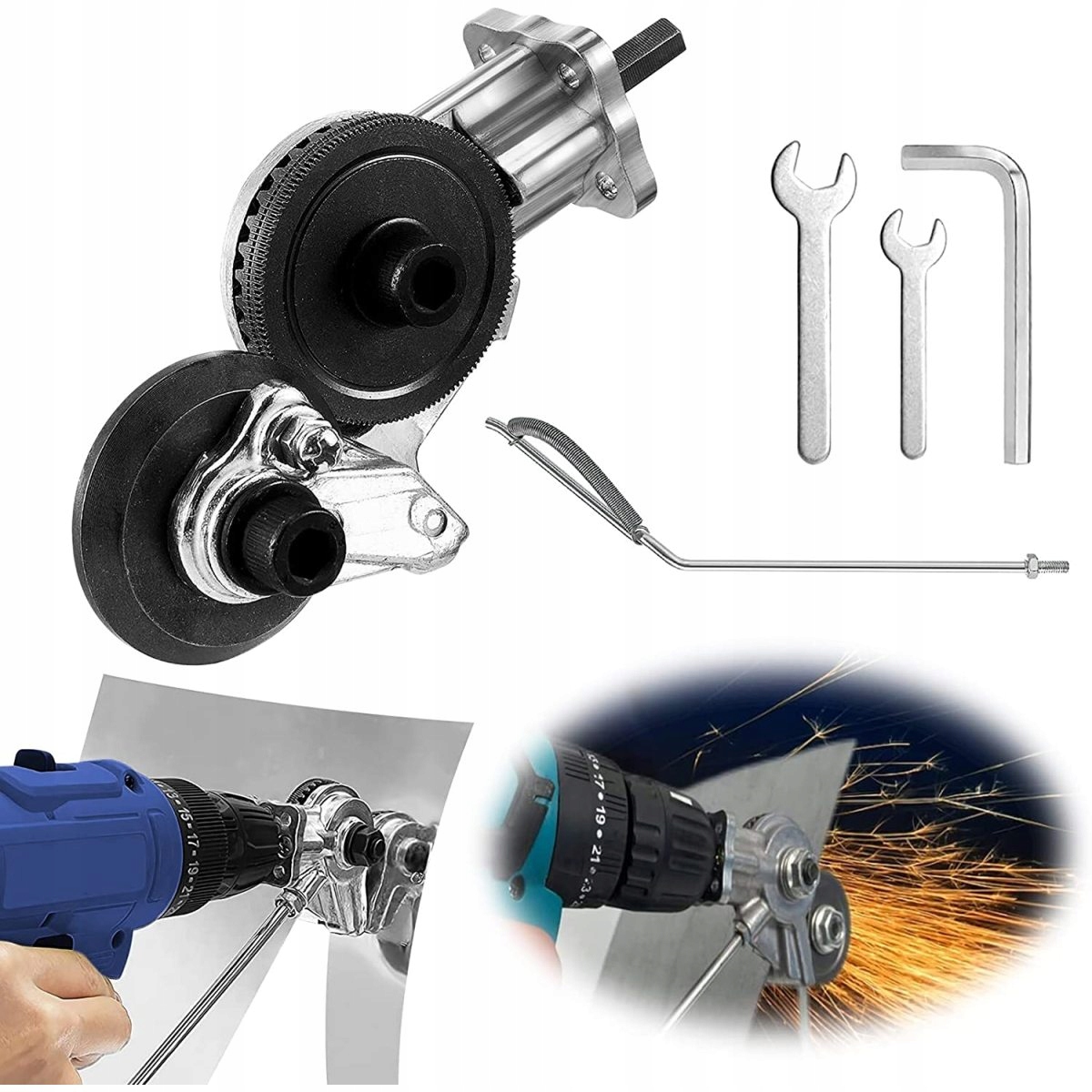 ADAPTER NAKŁADKA PRZYSTAWKA DO CIĘCIA BLACHY METALU NA WIERTARKĘ KOŃCÓWKA Marka inna