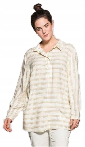 

Sheego Biało-beżowa Koszula W Paski 50