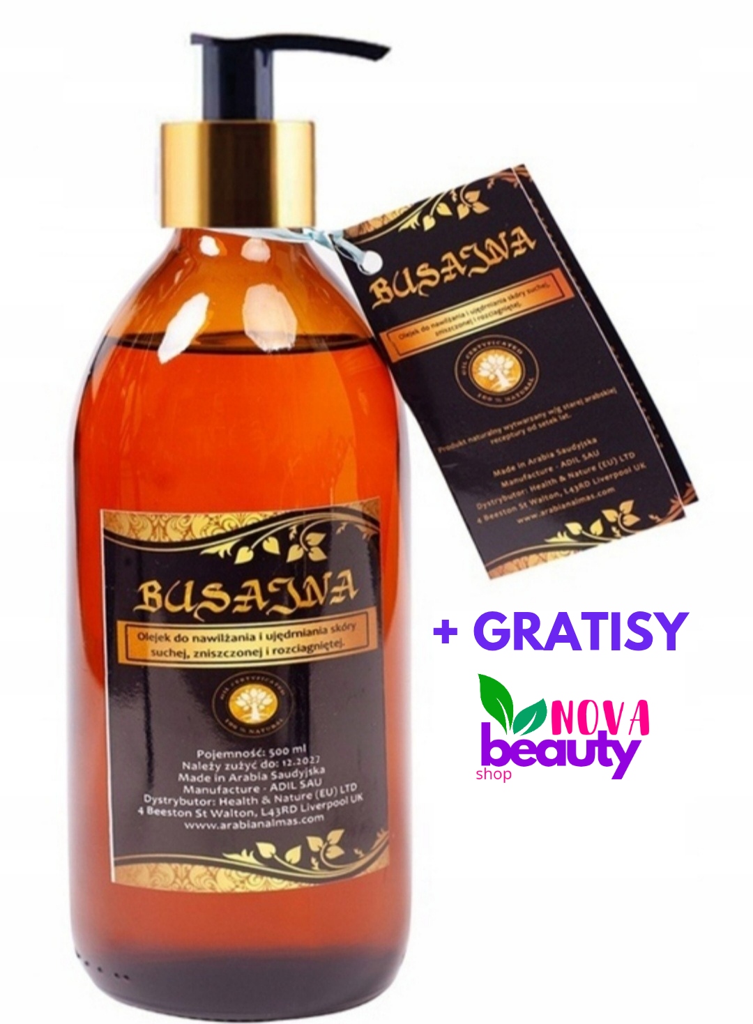 OLEJEK BUSAJNA SKÓRA SUCHA ROZCIĄGNIĘTA + POMPKA + 3xGRATIS EAN (GTIN) 5903867040002