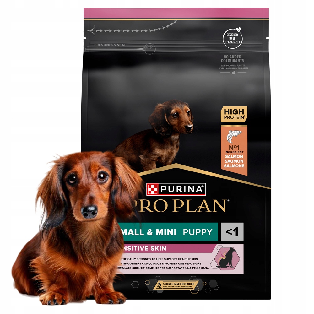 Levně Suché krmivo pro psy Pro Plan Puppy Small&Mini Sensitive krmivo lososem 3 kg