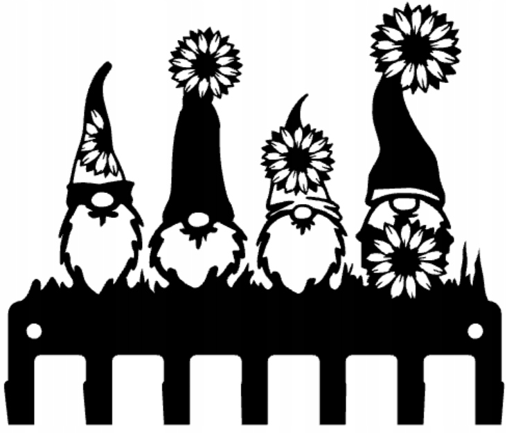 

Wieszak na klucze Krasnoludki Kwiatki czarny Loft