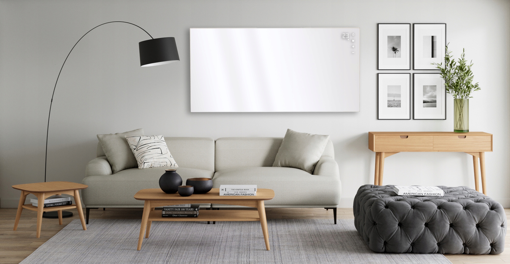 PANEL GRZEWCZY NA PODCZERWIEŃ 450W WiFi PILOT DOTYK GRZEJNIK Szerokość 90 mm