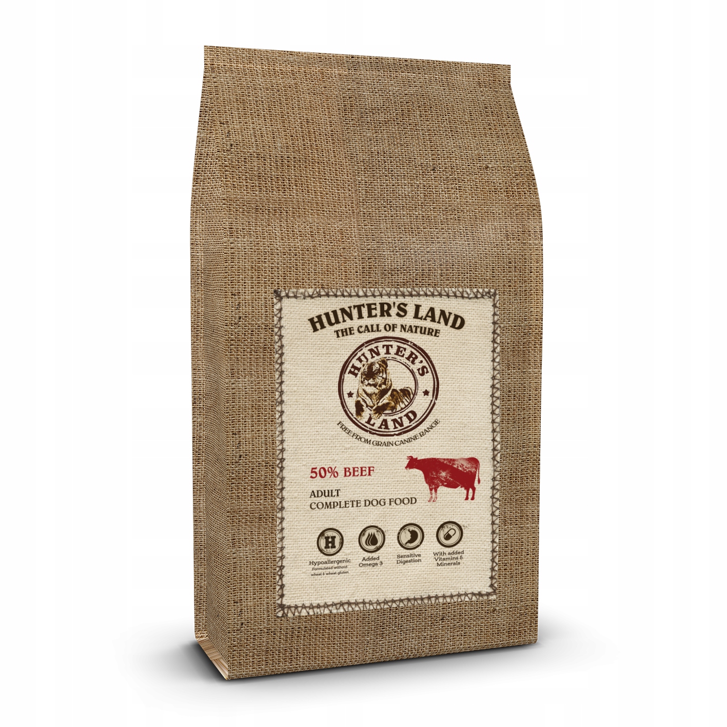 Levně Hunter's Land Bezobilné krmivo s 50 % hovězího masa 2 kg