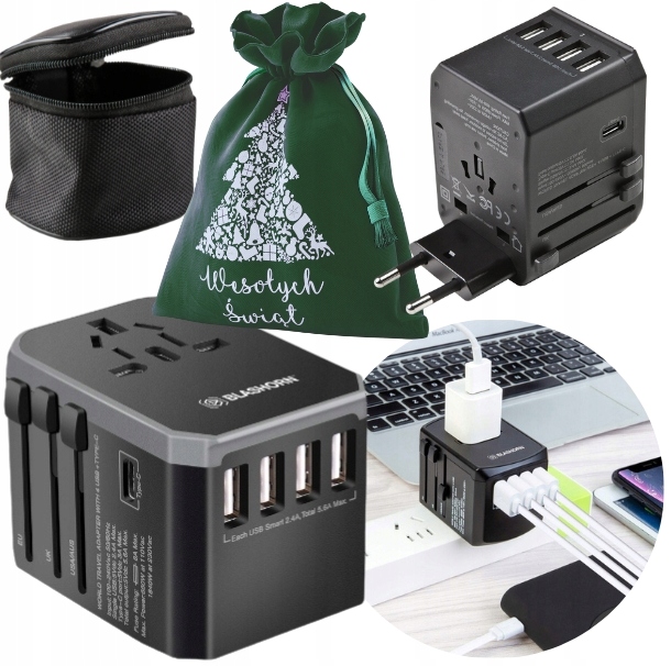 Síťová Nabíječka Napájecí Adaptér 4xUSB Usb C Rychlá Několik Zařízení Jako Dárek