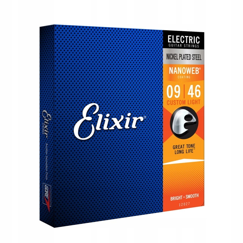 Struny do gitary elektrycznej Elixir 12027 Nickel NANOWEB Coating 9-46 Marka Elixir