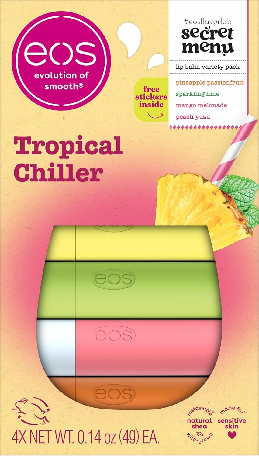 eos secret menu Tropical Chiller – balzámy na rty se 4 příchutěmi