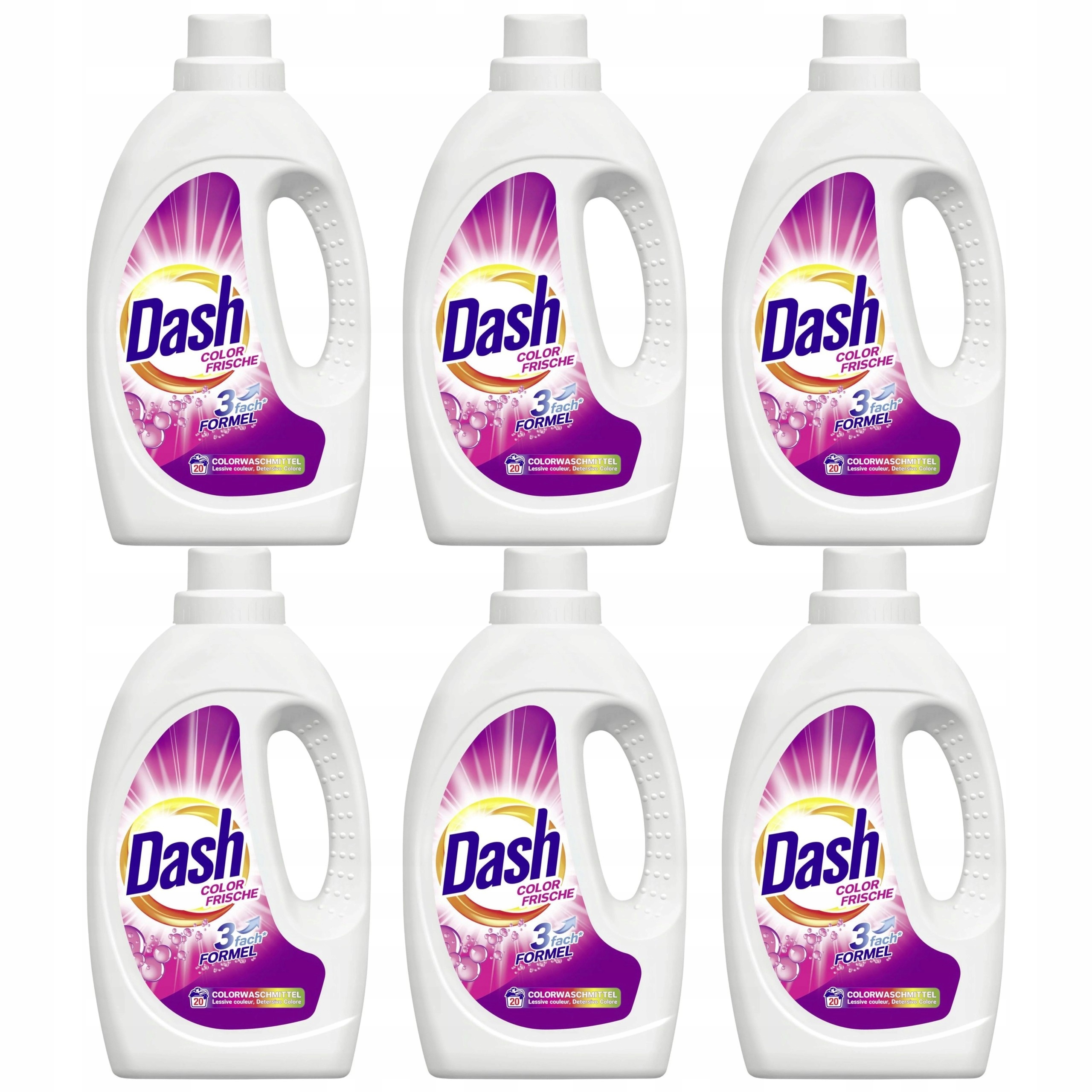 Levně Tekutý prací prostředek Dash Color Frische 1,1l 20 praní x6