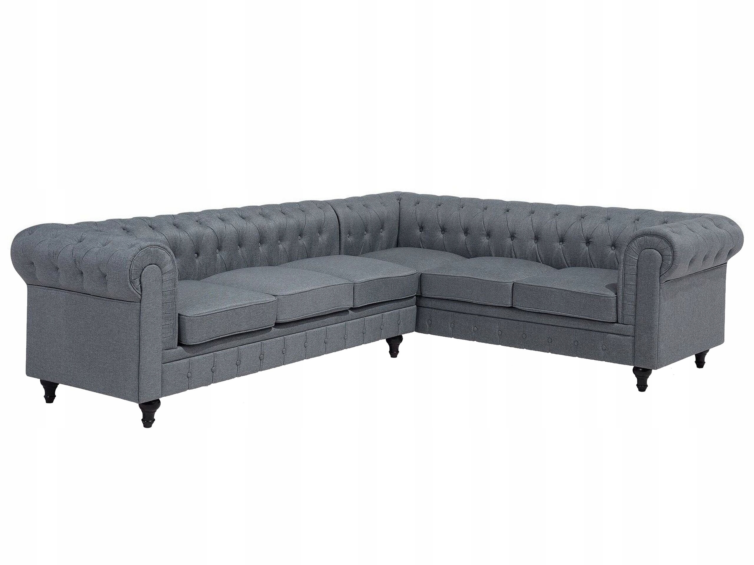Narożnik rogówka chesterfield szary
