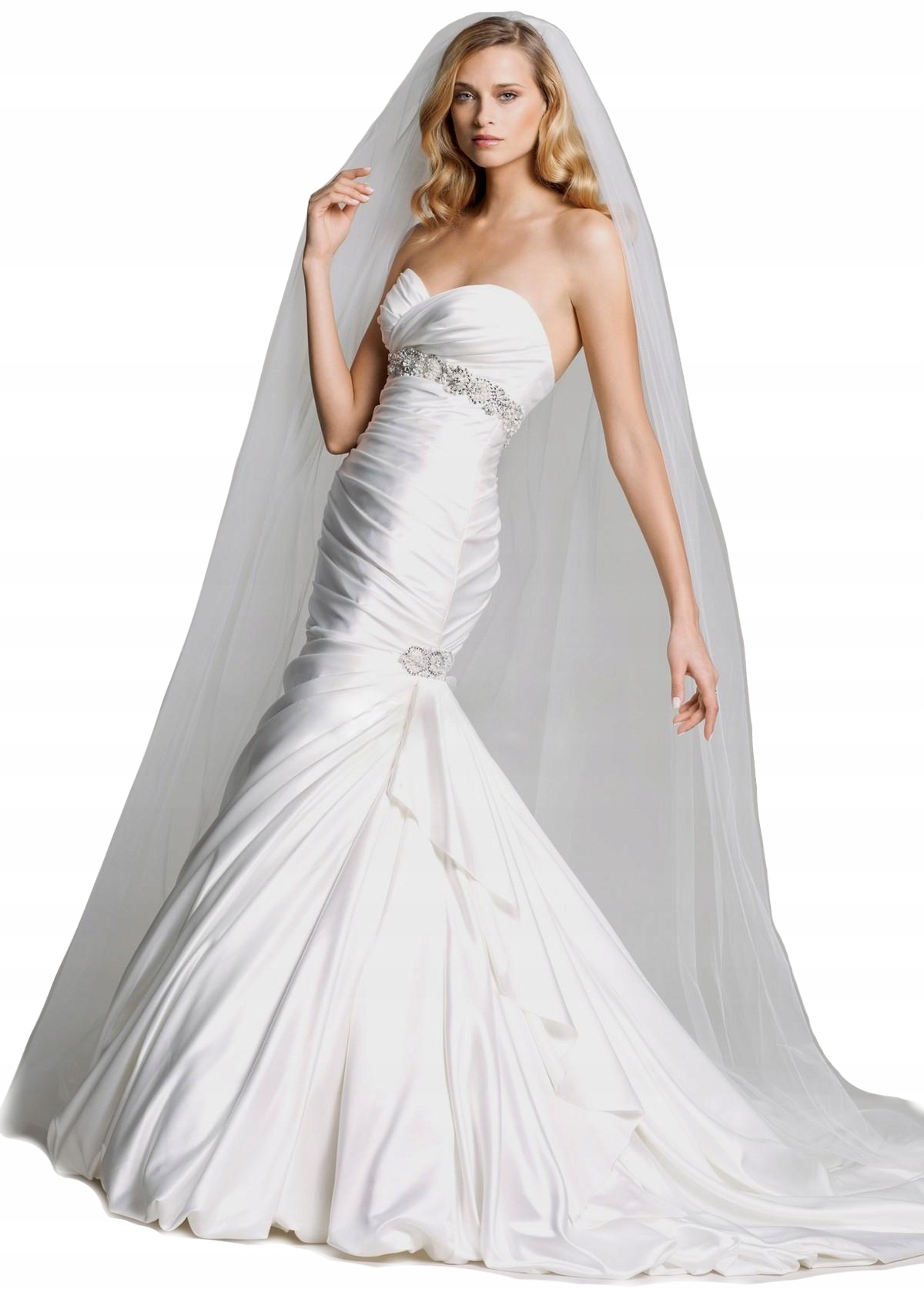 WELON ślubny DŁUGI MGIEŁKA 190CM biel, ecru, ivory Płeć kobieta