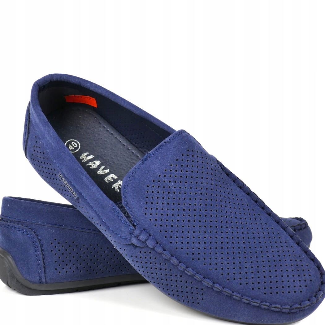 iButy Mokasíny Pánské Ažurové Zasouvací Tmavě Modré Casual Módní Top