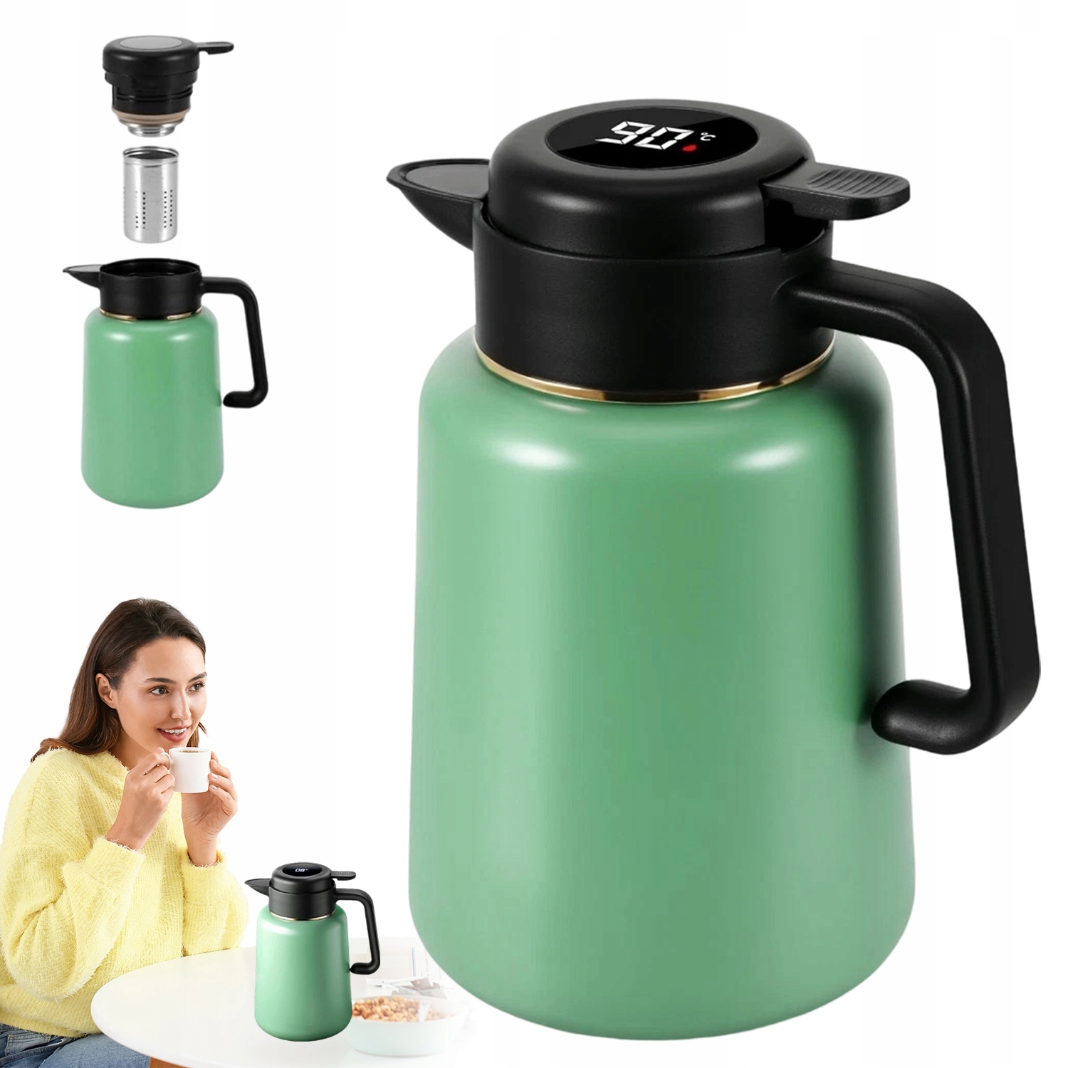 Termoska S Ukazatelem Teploty 1800 ML, Prevence Úniku