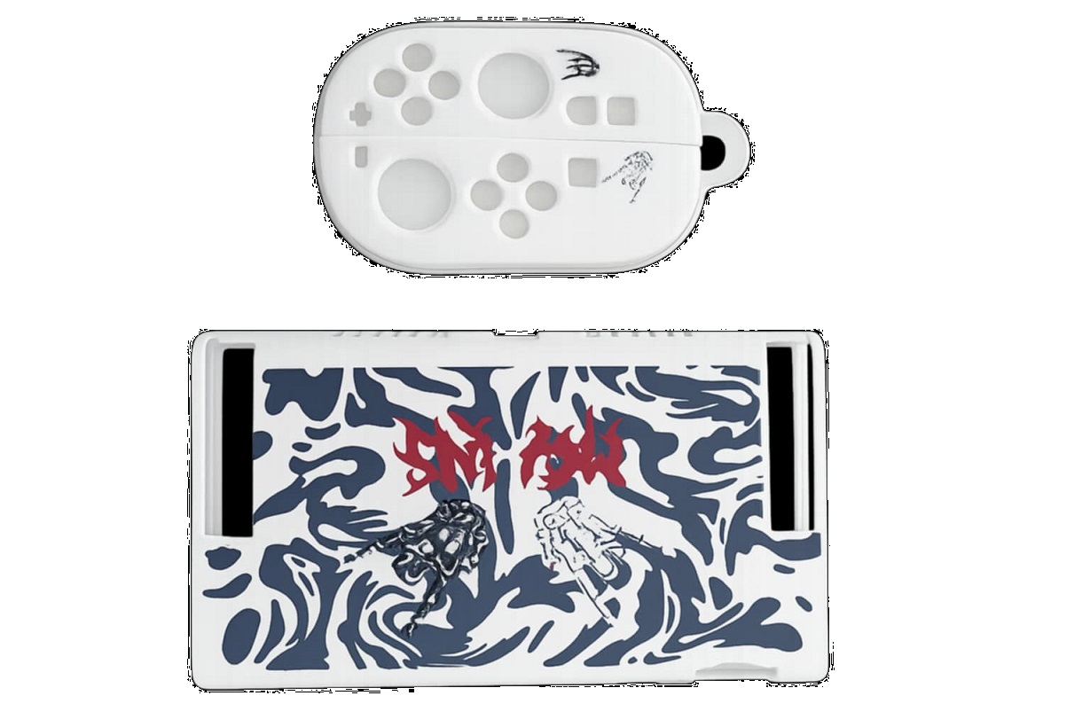 JEMDO ETUI 3D FUTERAŁ DO NINTENDO SWITCH NS2 BIAŁO CZARNE WZÓR
