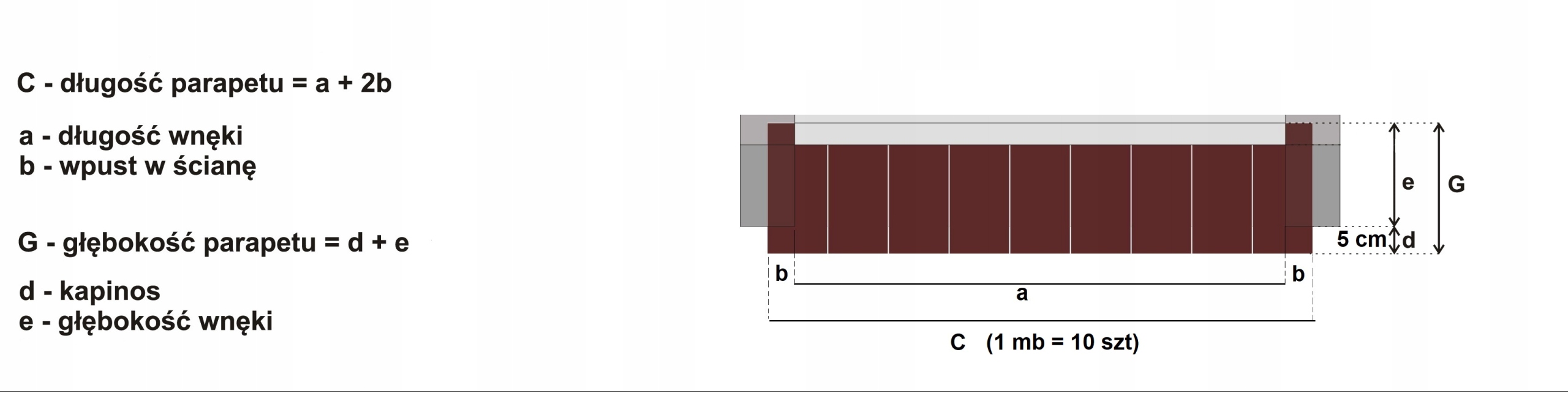 Parapety Ceramiczne Zewnętrzne 18 cm CIEMNY BRĄZ Kolor ciemne brązy