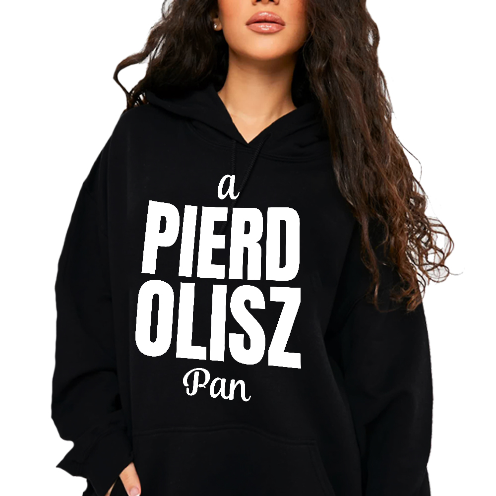 Mikina S Kapucí A Pie**liš Pan L Černý Vtipný vzor Dárek Módní