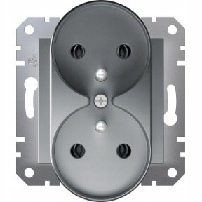 

Asfora Gniazdo podwójne z/u stal EPH9810262