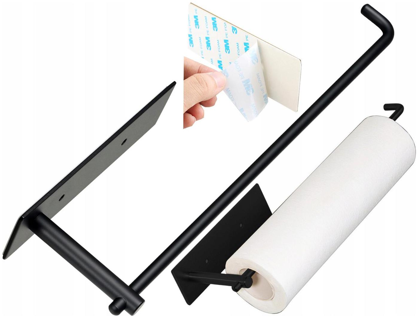 WIESZAK UCHWYT CZARNY RĘCZNIK PAPIEROWY KUCHENNY