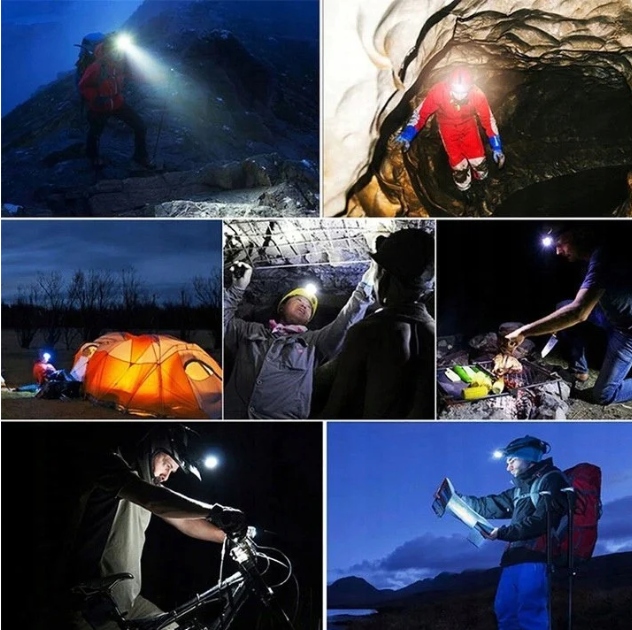 MOCNA LATARKA CZOŁOWA 3 x LED T6 CREE CZOŁÓWKA AKU Waga 41 g