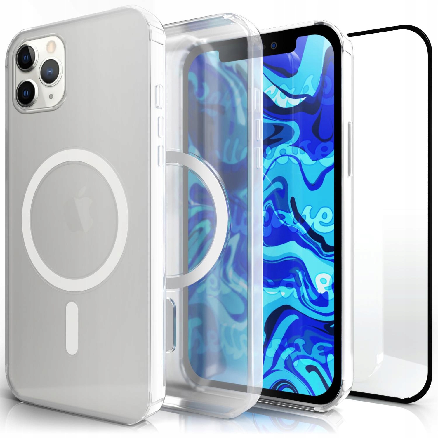 Etui Do Magsafe do iPhone 11 Pro Max magnetyczne pancerne obudowa +Szkło 5D