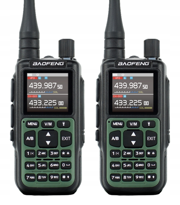 2× Krótkofalówka Radiotelefon Baofeng EU UV-5R Mini V2 VHF UHF PASMO LOTNICZE