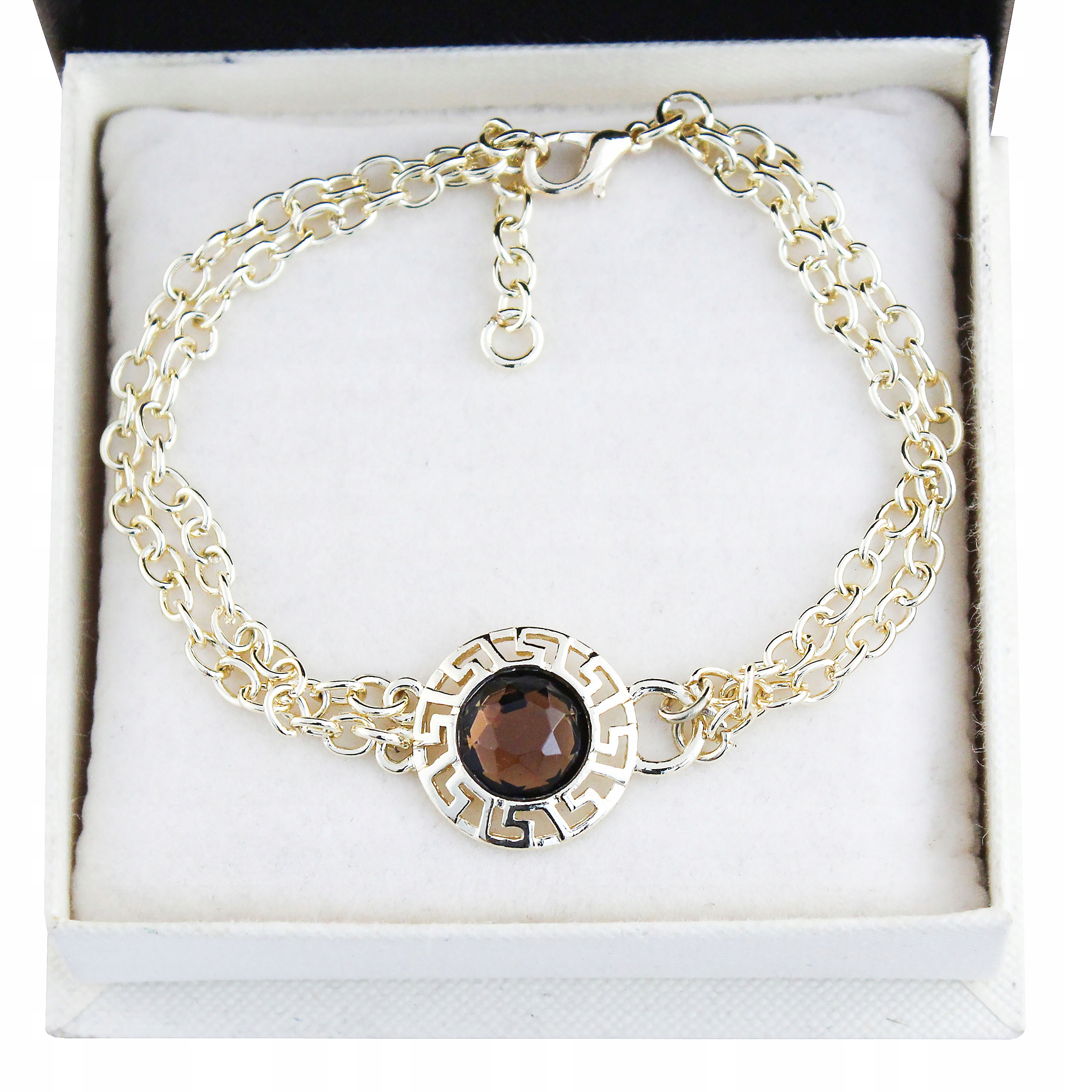 

Złota Bransoletka Grecki Wzór Stal Chirurgiczna