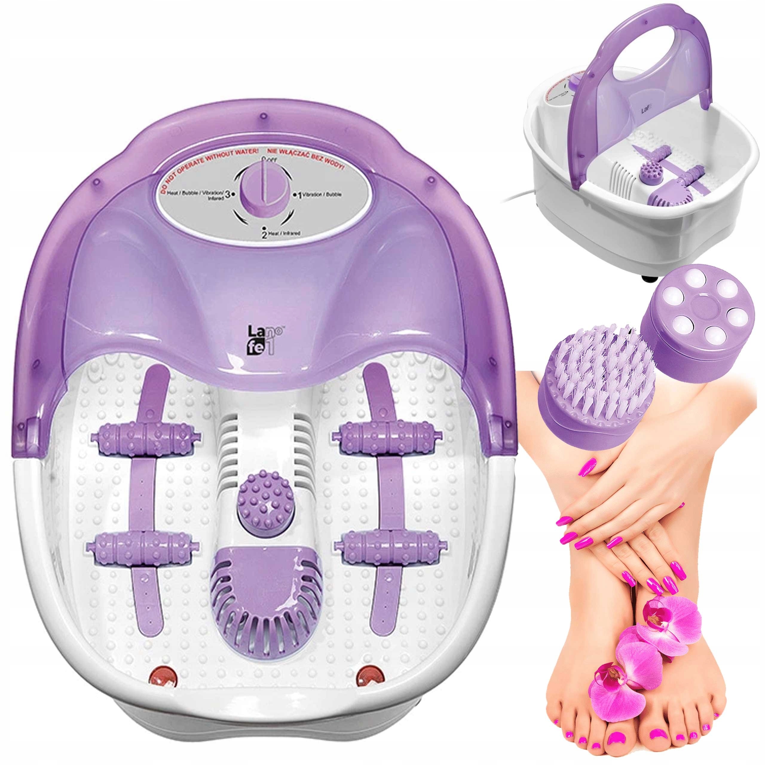Masażer Masaż Stóp Podgrzewanie Wody Bąbelki Wibracje Podczerwień Lafe Spa