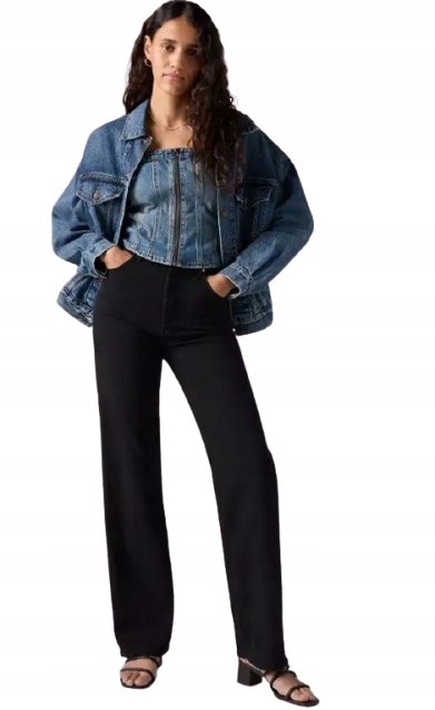 Levis Černé Jednoduché Džínové Kalhoty S Vysokým Pasem Bavlna 29/32 I1A