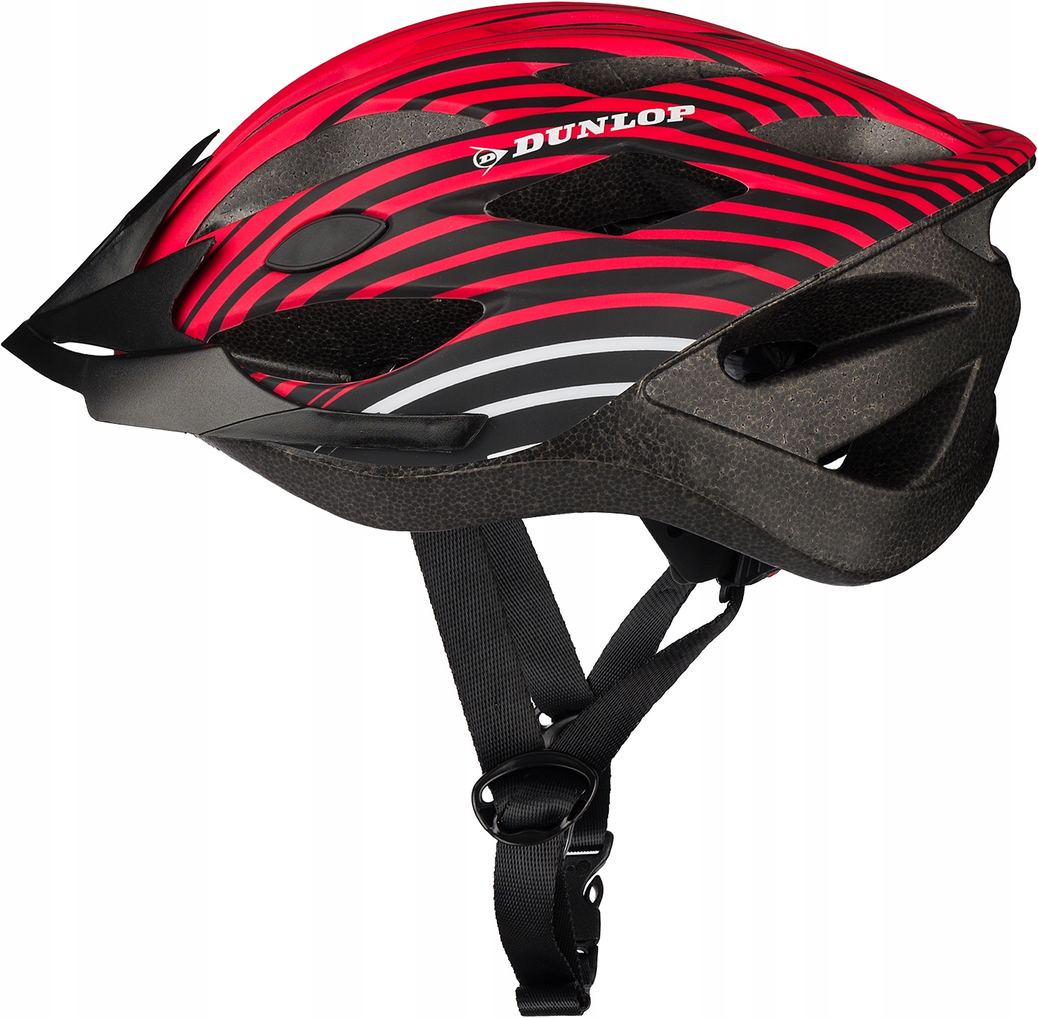 Kask rowerowy Dunlop regulowany czerwono-czarny r. M