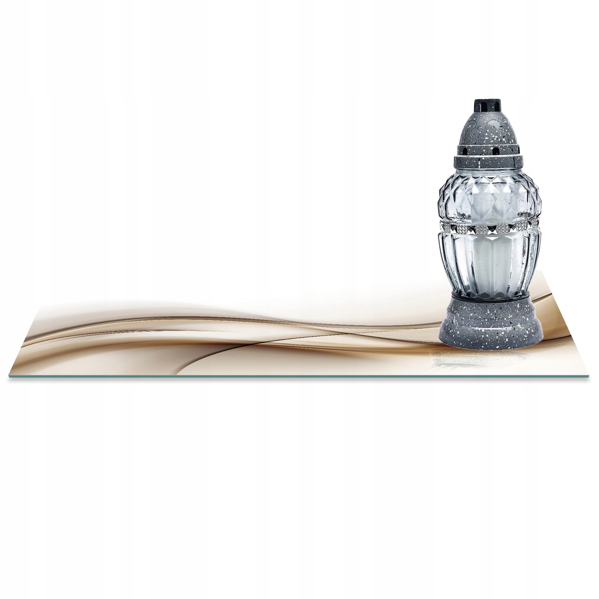 SZKLANA PODSTAWKA POD ZNICZE 60x20cm Miedź 139c