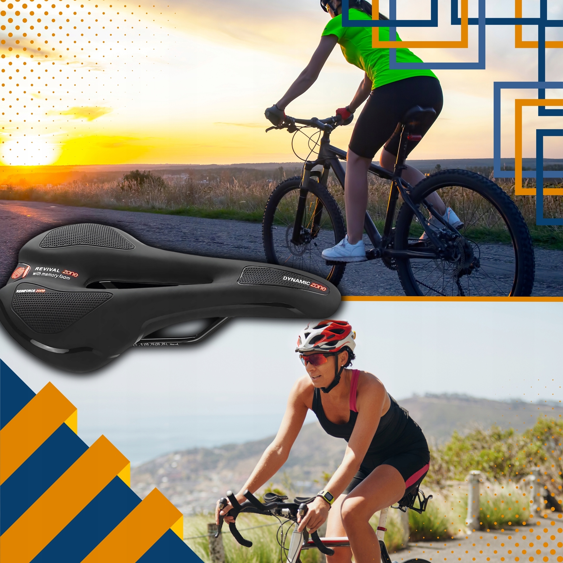 SIODEŁKO ROWEROWE ŻELOWE SIODŁO SPORTOWE DO ROWERU NA ROWER MĘSKIE DAMSKIE Model ŻELOWE SIODEŁKO rowerowe WYGODNE Siedzenie ROWER