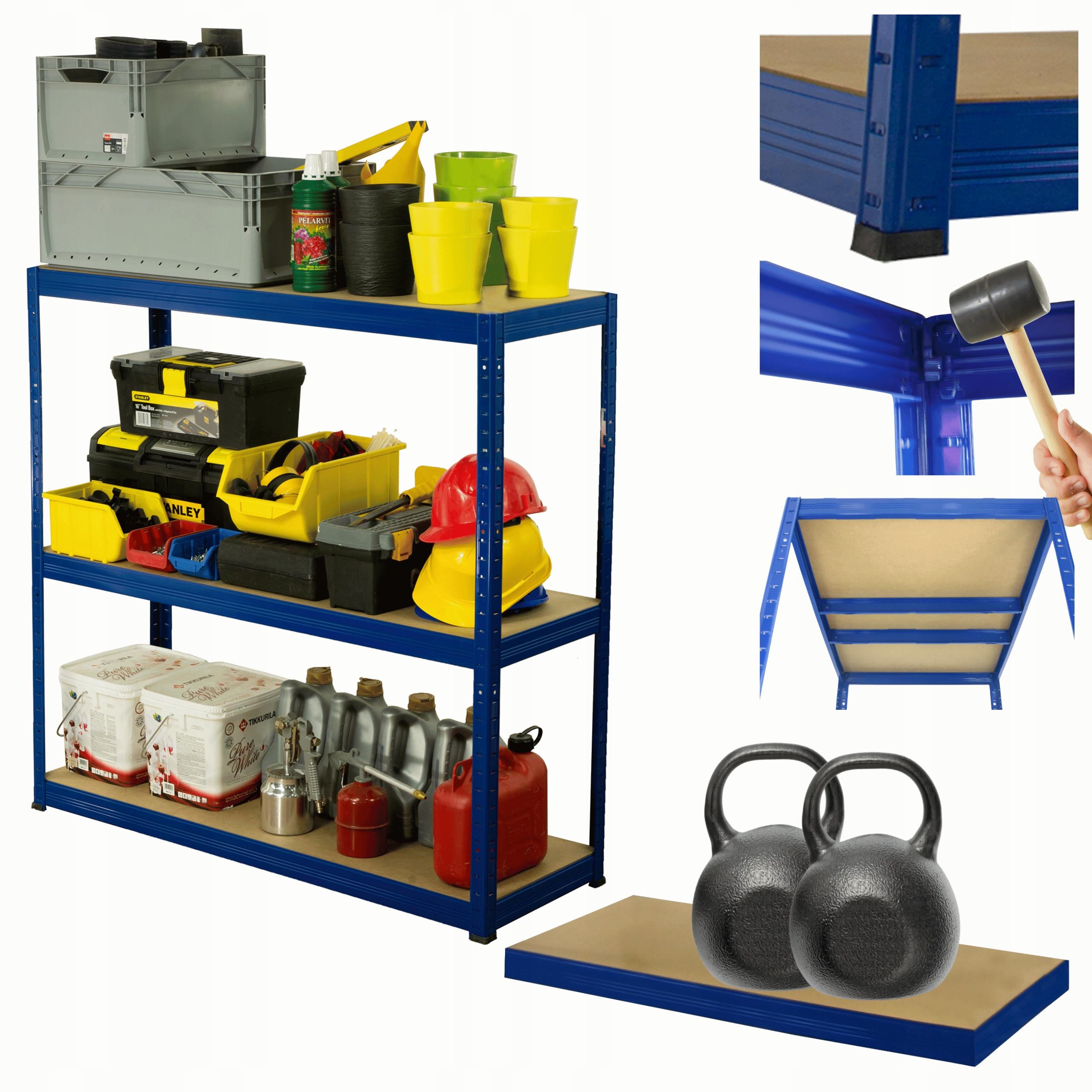 Kovový skladový regál a stojan Helios 90x110x45 cm 3Px275 kg