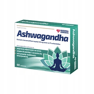 Rodzina Zdrowia Ashwagandha SPOKÓJ, STRES, SEN 60 tabletek
