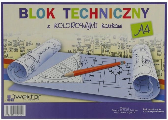 

Blok Techniczny Wektor z kolorowymi kartkami A4