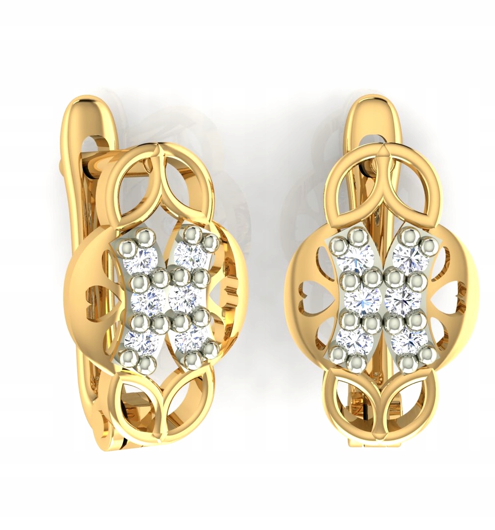 Ažurové náušnice ze zlata ryzosti 585 s anglickým zapínáním