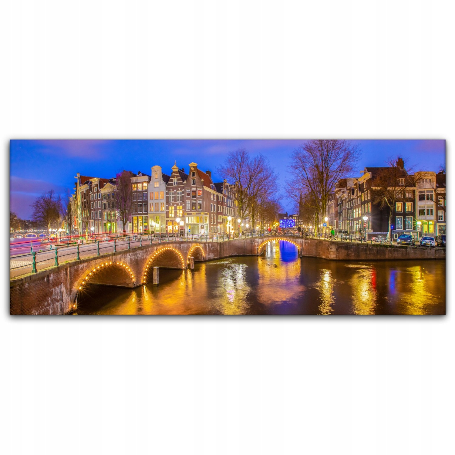 

Canvas płótno do sypialni 125x50 Kanał Amsterdam